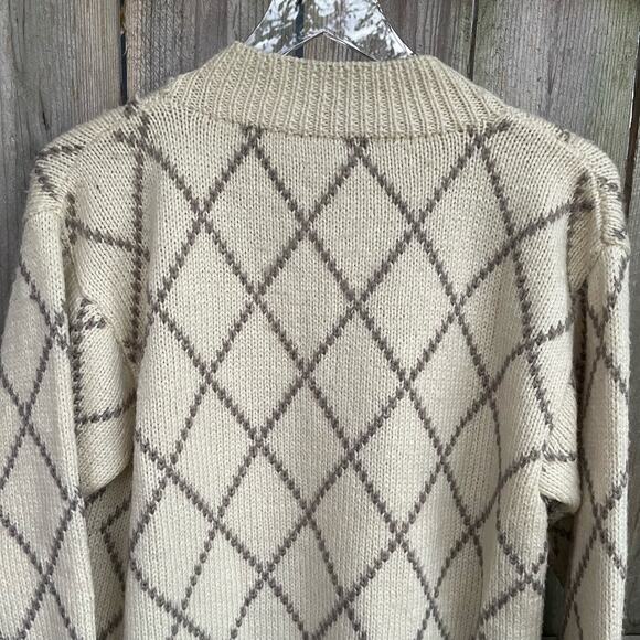 Vintage Jones New York 100% Pure Wool Hand Knit Sweater Floral Medium - Picture 5 of 7